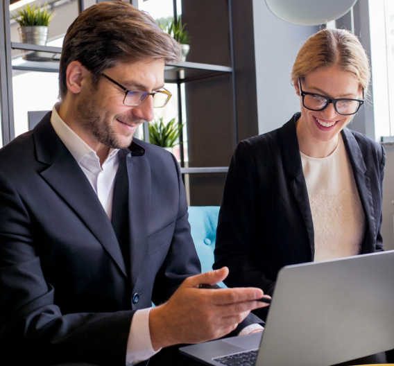 Professionals reviewing program